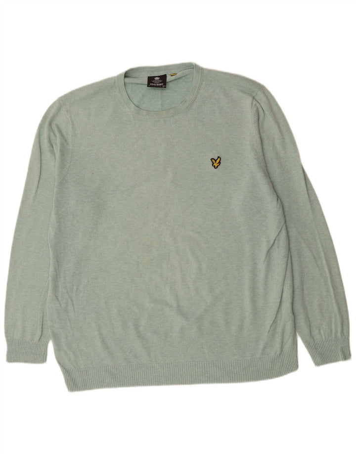 LYLE & SCOTT Mens Crew Neck Jumper Sweater 2XL Green Cotton