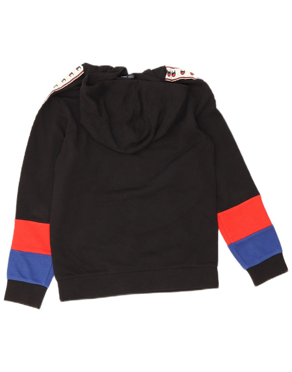 Champion Boys Graphic Hoodie Jumper 11-12 Years Large Black Colourblock