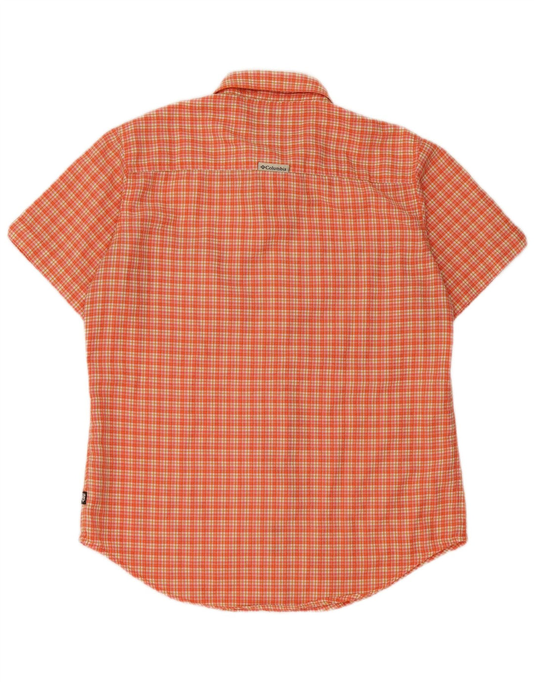 Columbia Mens Short Sleeve Shirt Small Orange Polyester