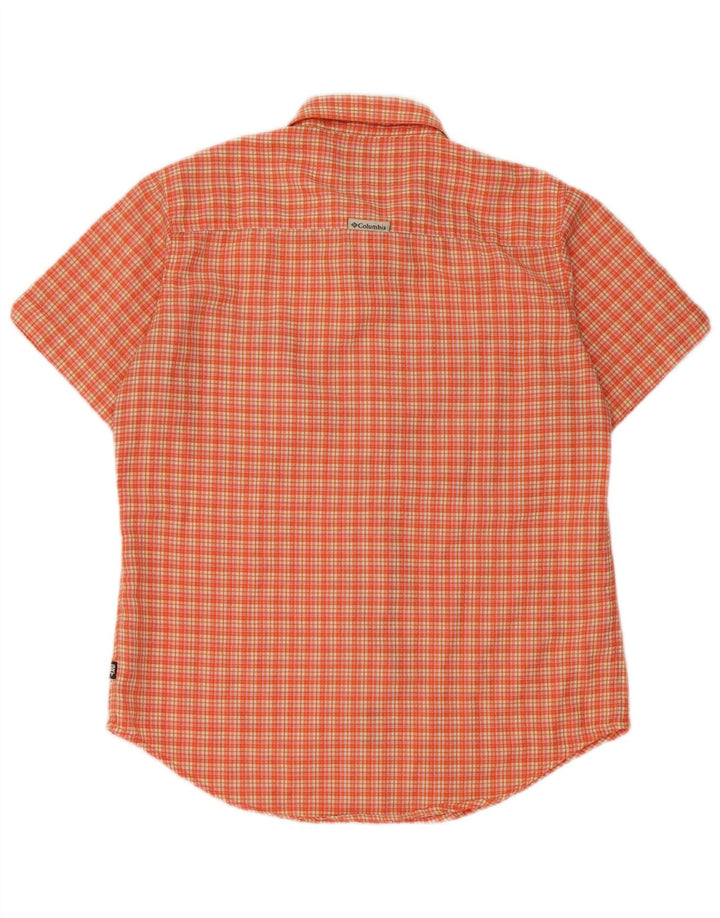 Columbia Mens Short Sleeve Shirt Small Orange Polyester