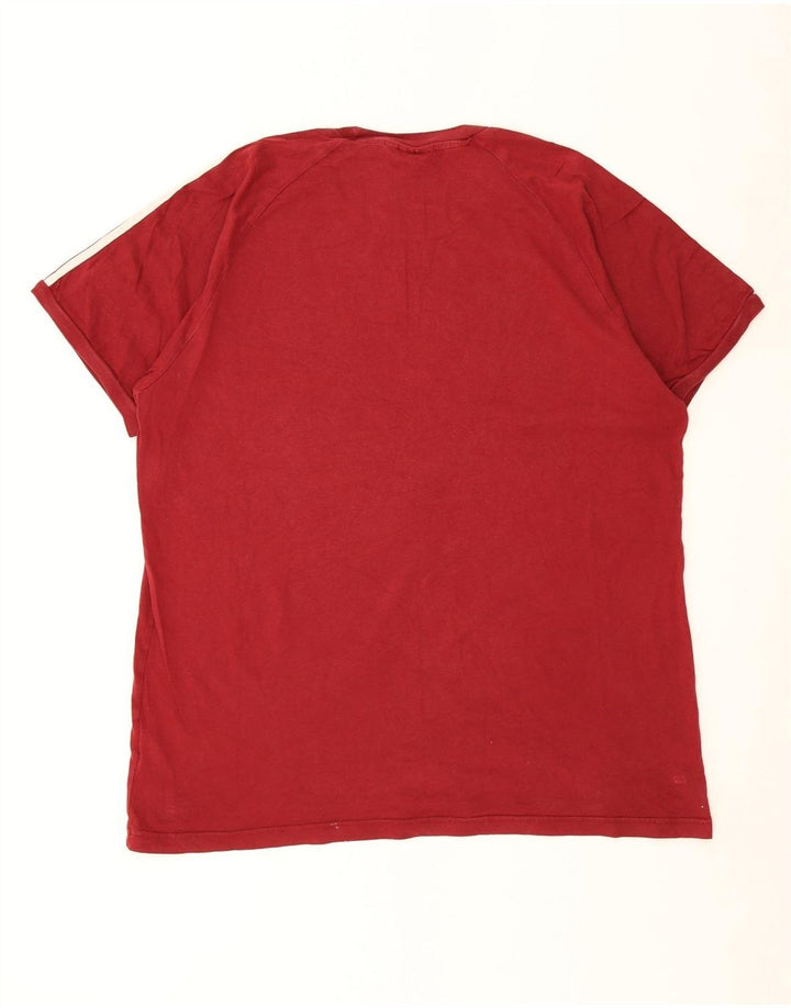Adidas Mens T-Shirt Top XL Red Cotton