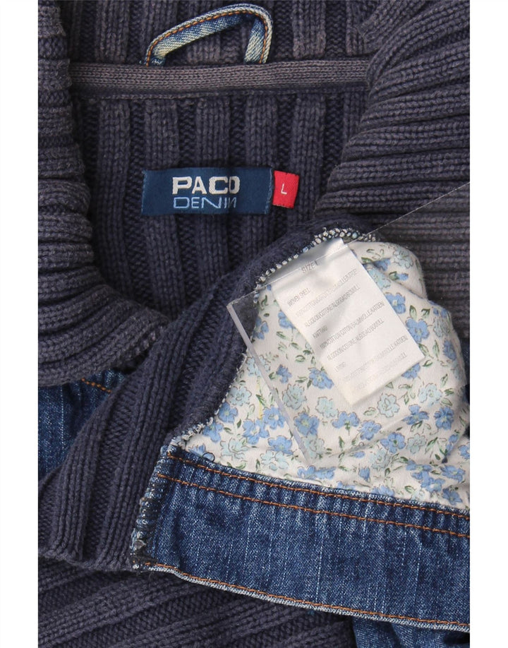 PACO Womens Denim Jacket UK 16 Large Navy Blue Cotton Vintage Paco and Second-Hand Paco from Messina Hembry 