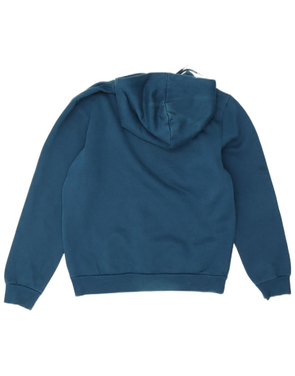 Puma Womens Graphic Oversized Hoodie Jumper UK 6 XS Blue Cotton