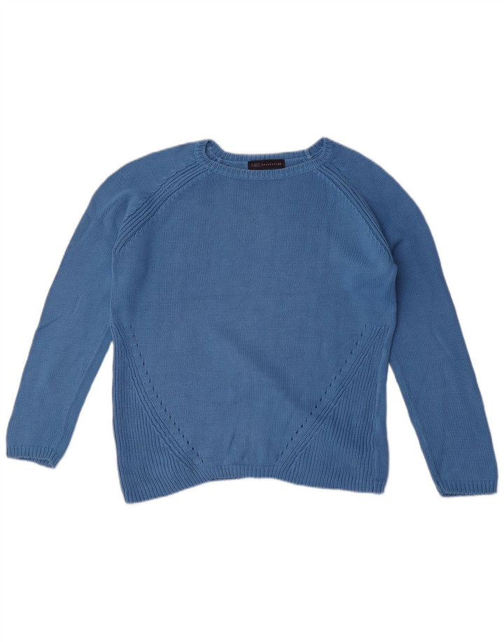 Marks & Spencer Womens Oversized Boat Neck Jumper Sweater UK 10 Small Blue