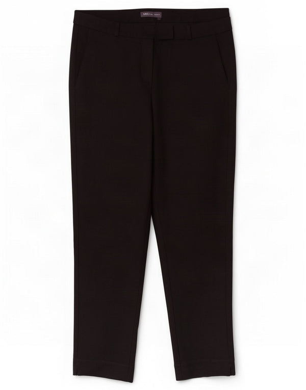 Marks & Spencer Womens Tapered Suit Trousers UK 14 Large W30 L26 Black