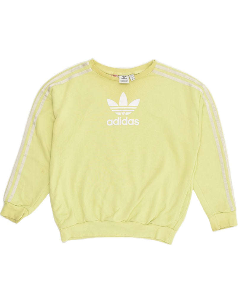 ADIDAS Boys Graphic Sweatshirt Jumper 11-12 Years Medium  Yellow Cotton | Vintage Adidas | Thrift | Second-Hand Adidas | Used Clothing | Messina Hembry 