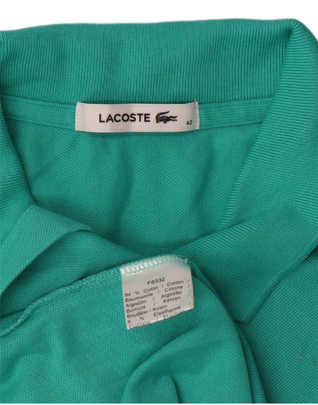 LACOSTE Womens Polo Shirt Size 42 Large Green Cotton