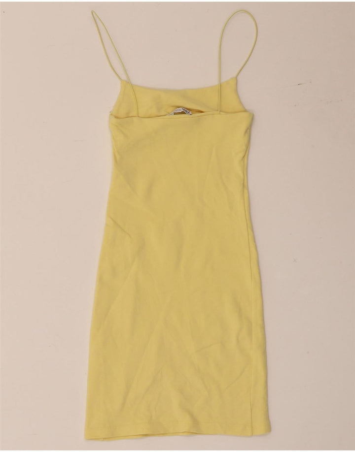 Zara Womens Slip Dress UK 8 Small Yellow