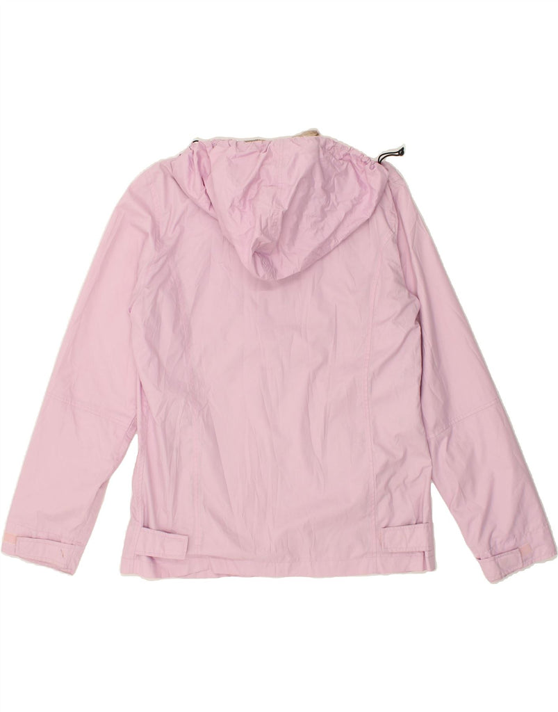 CONTE OF FLORENCE Womens Hooded Rain Jacket UK 12 Medium Pink Polyester | Vintage Conte of Florence | Thrift | Second-Hand Conte of Florence | Used Clothing | Messina Hembry 