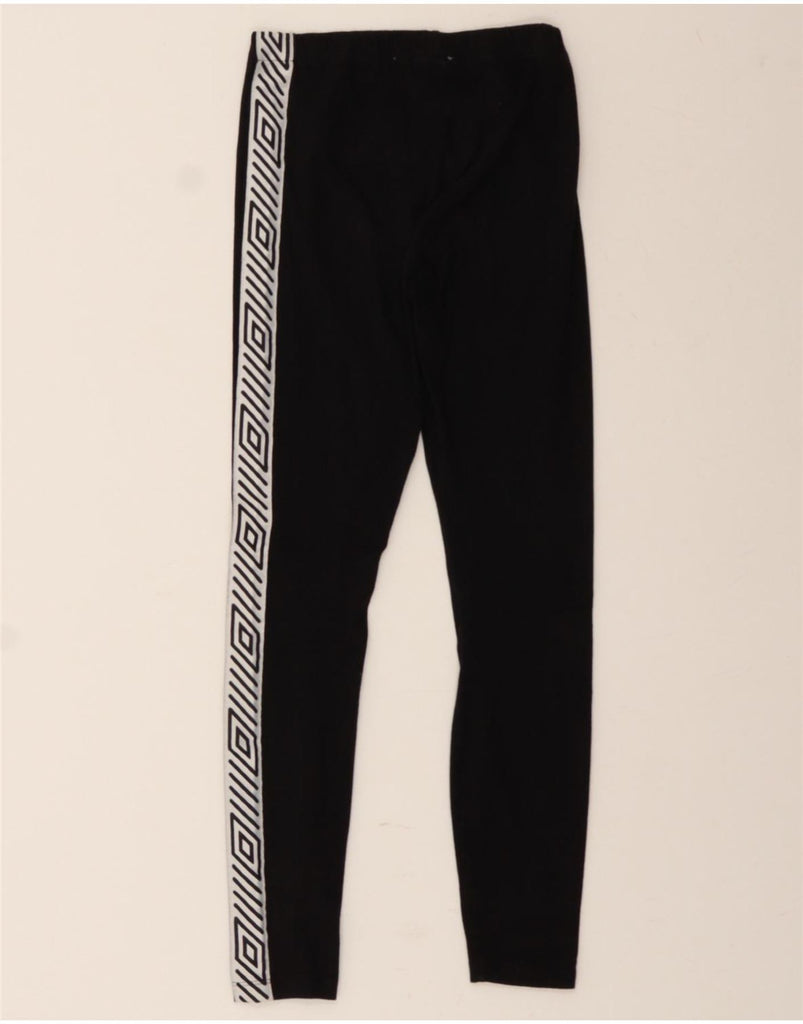 UMBRO Womens Graphic Leggings UK 10 Small  Black Cotton Vintage Umbro and Second-Hand Umbro from Messina Hembry 