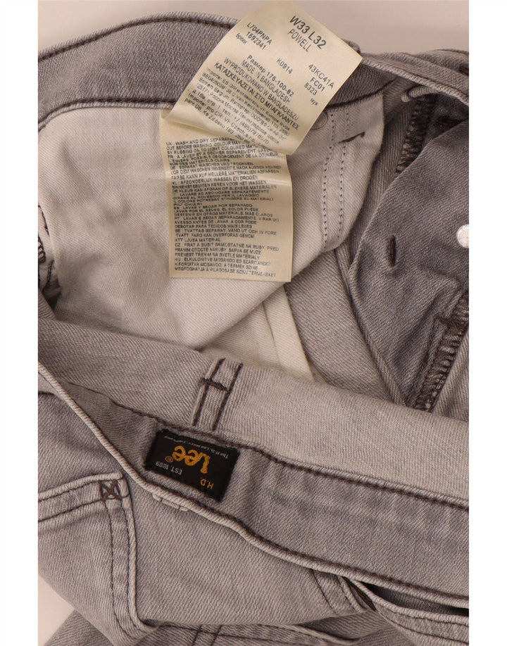 LEE Mens Powell Slim Jeans W33 L32 Grey Cotton