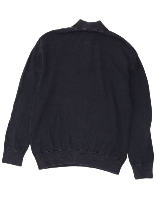 Jack Wills Mens Zip Neck Jumper Sweater XL Navy Blue Cotton