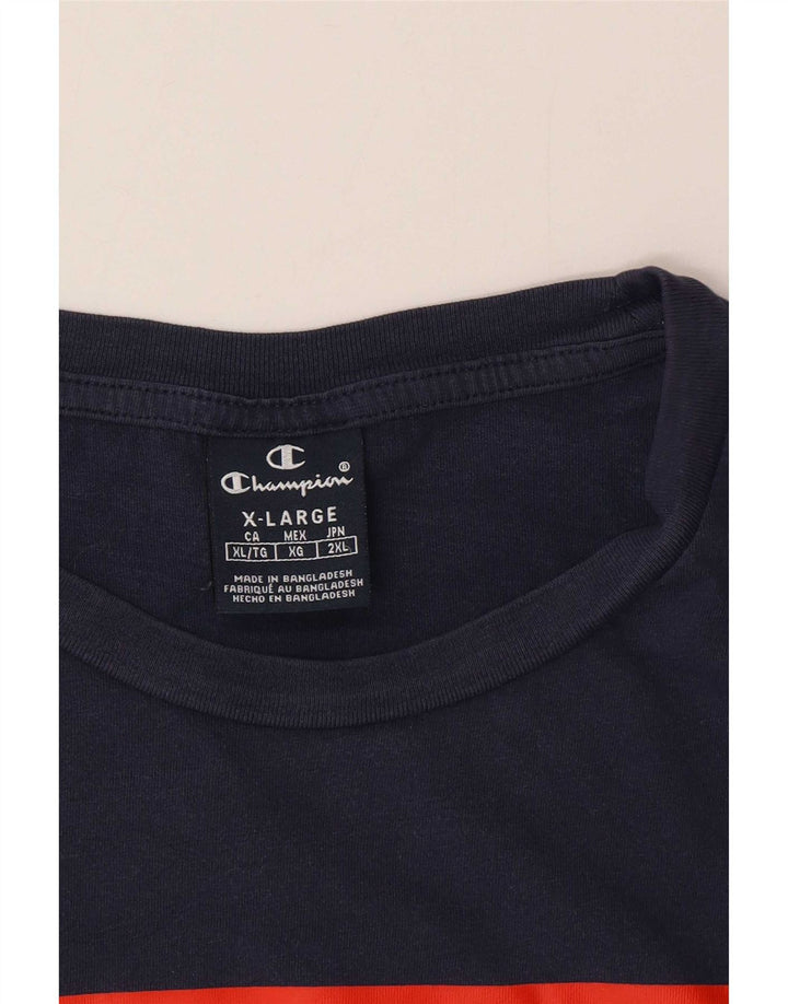 Champion Mens Graphic T-Shirt Top XL Navy Blue