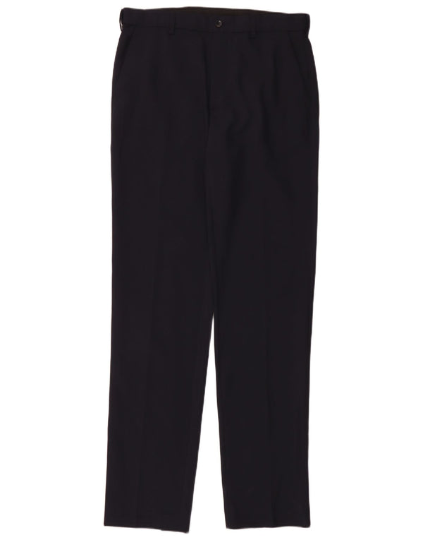Marks & Spencer Mens Regular Fit Chino Trousers W32 L35 Navy Blue Polyester