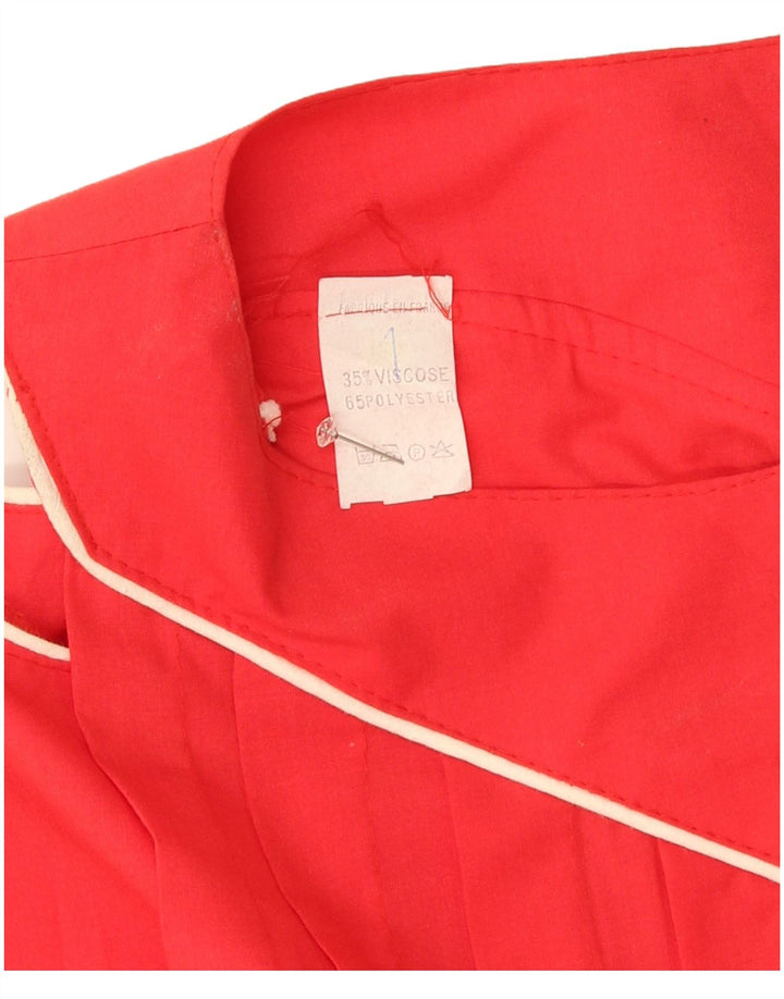 Vintage Womens Off Shoulder Dress UK 14 Medium Red Viscose