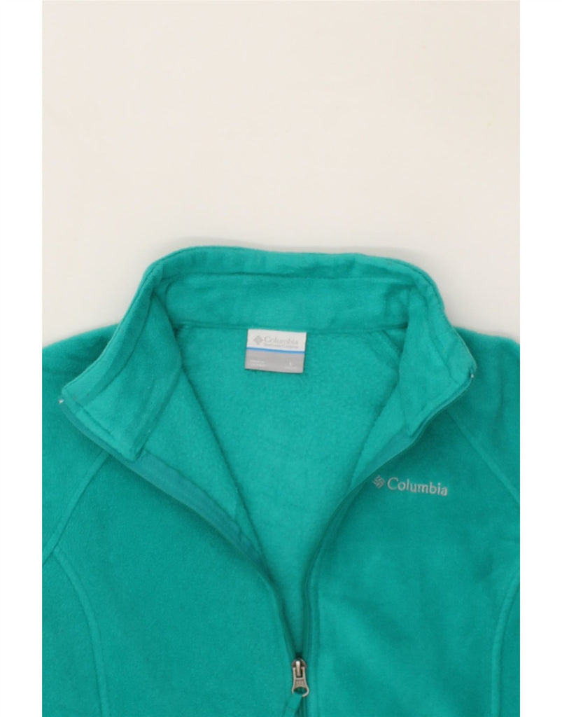 COLUMBIA Girls Fleece Jacket 14-15 Years Large Turquoise Polyester Vintage Columbia and Second-Hand Columbia from Messina Hembry 