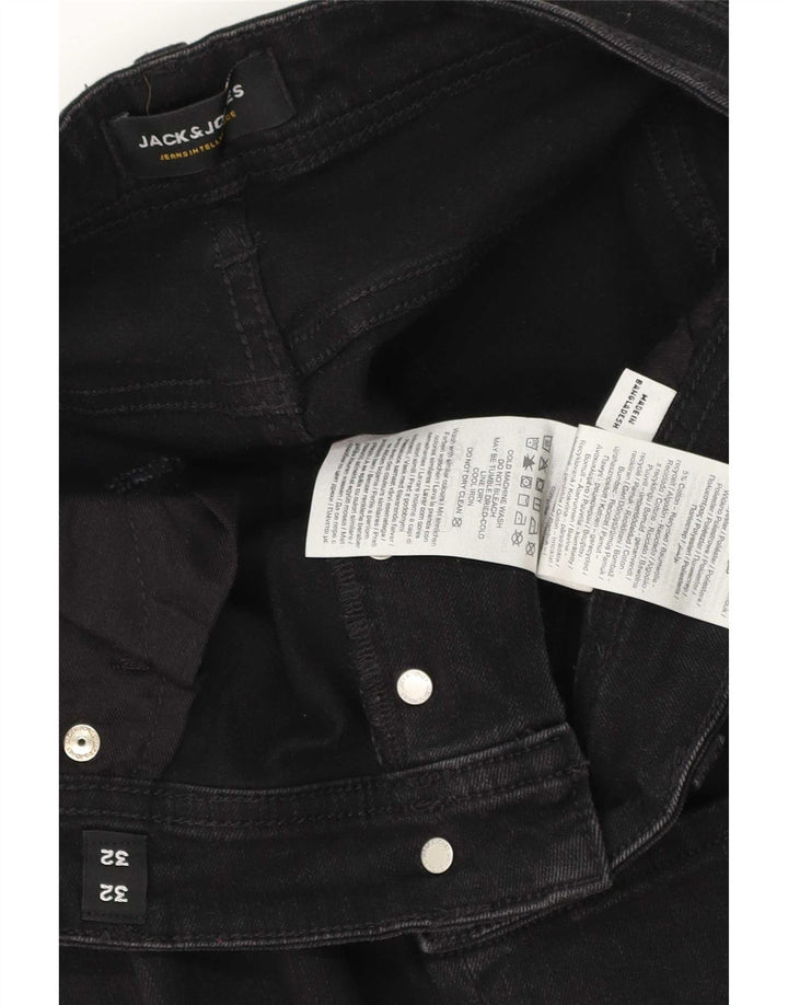 Jack & Jones Mens Straight Jeans W32 L32 Black Cotton