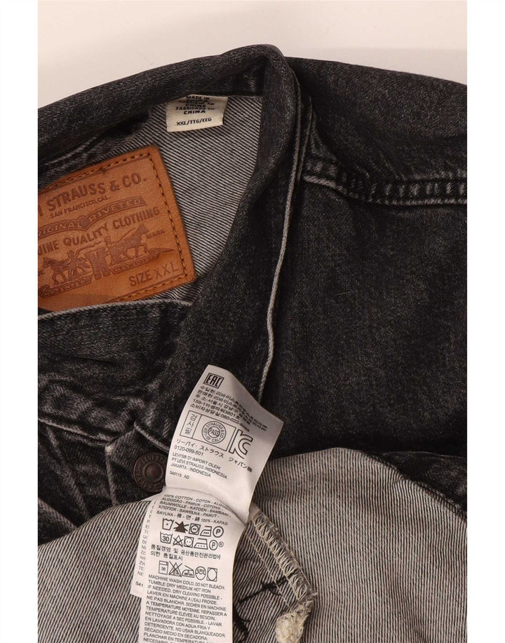 Levi's Mens Denim Jacket UK 44 2XL Black Cotton
