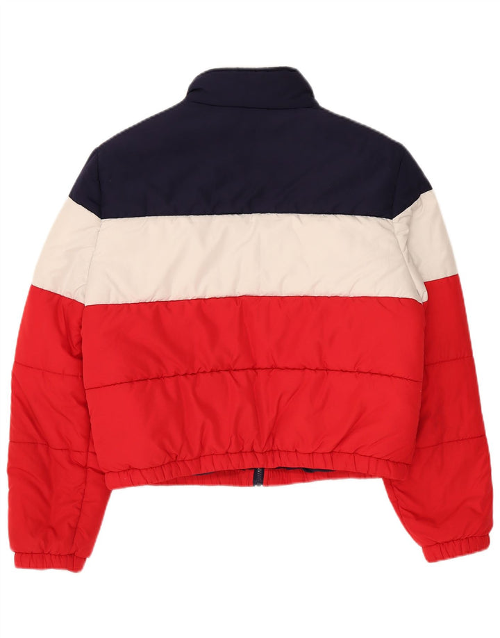 Fila Womens Crop Padded Jacket UK 16 Large Multicoloured Colourblock