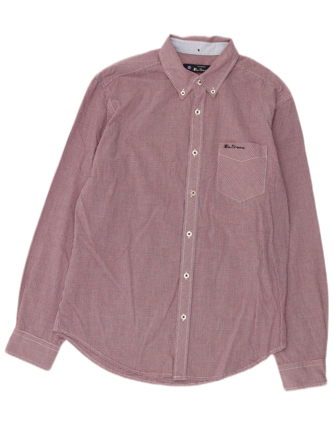 Ben Sherman Mens Shirt Medium Red Check Cotton