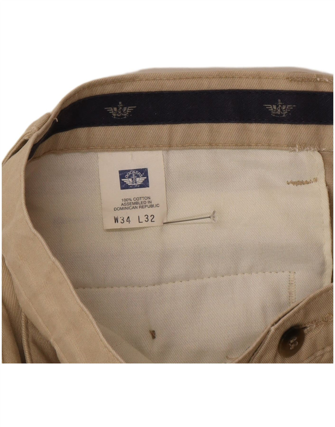 Dockers Mens Pegged Chino Trousers W34 L32 Beige Cotton