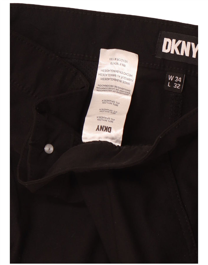 Dkny Mens Slim Fit Cargo Trousers W34 L32 Black Nylon