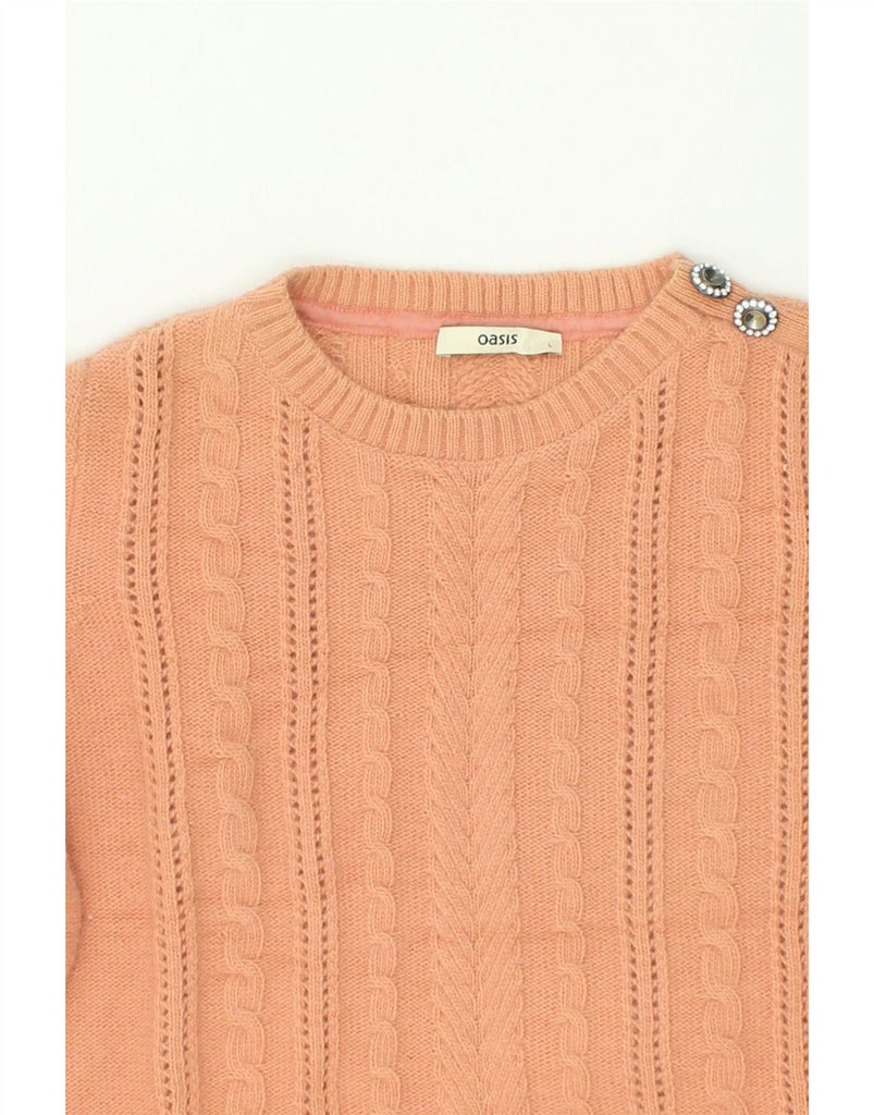 OASIS Girls Boat Neck Jumper Sweater 11-12 Years Large Orange Polyamide | Vintage Oasis | Thrift | Second-Hand Oasis | Used Clothing | Messina Hembry 