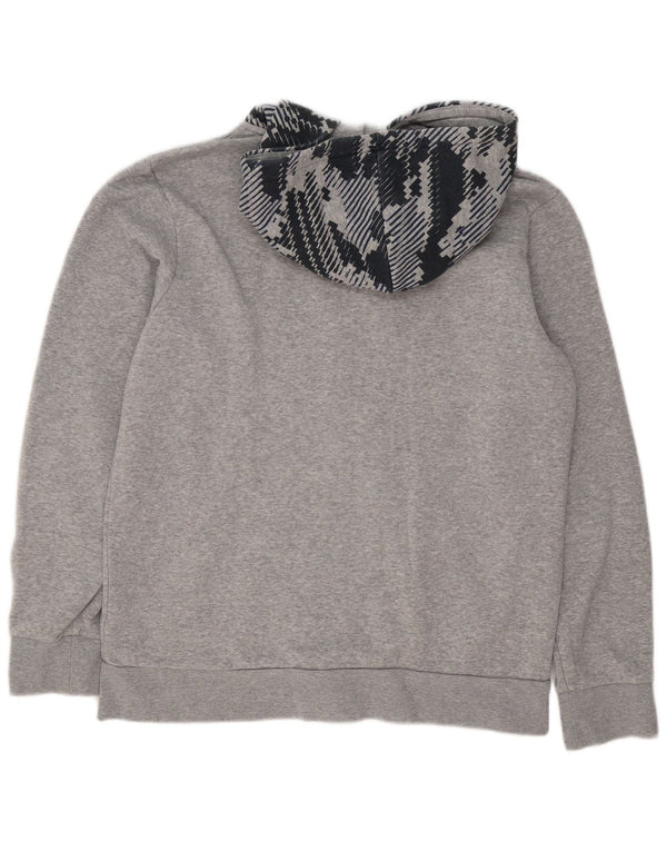 Adidas Mens Zip Hoodie Sweater Large Grey Geometric