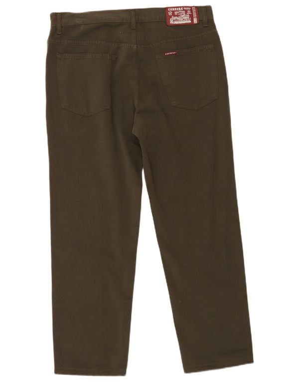 Carrera Mens 700 Straight Casual Trousers IT 50 Large W34 L27 Khaki Cotton