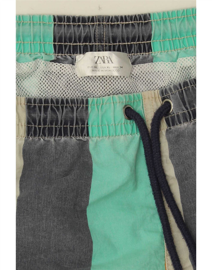 Zara Mens Swimming Shorts XL Multicoloured Striped