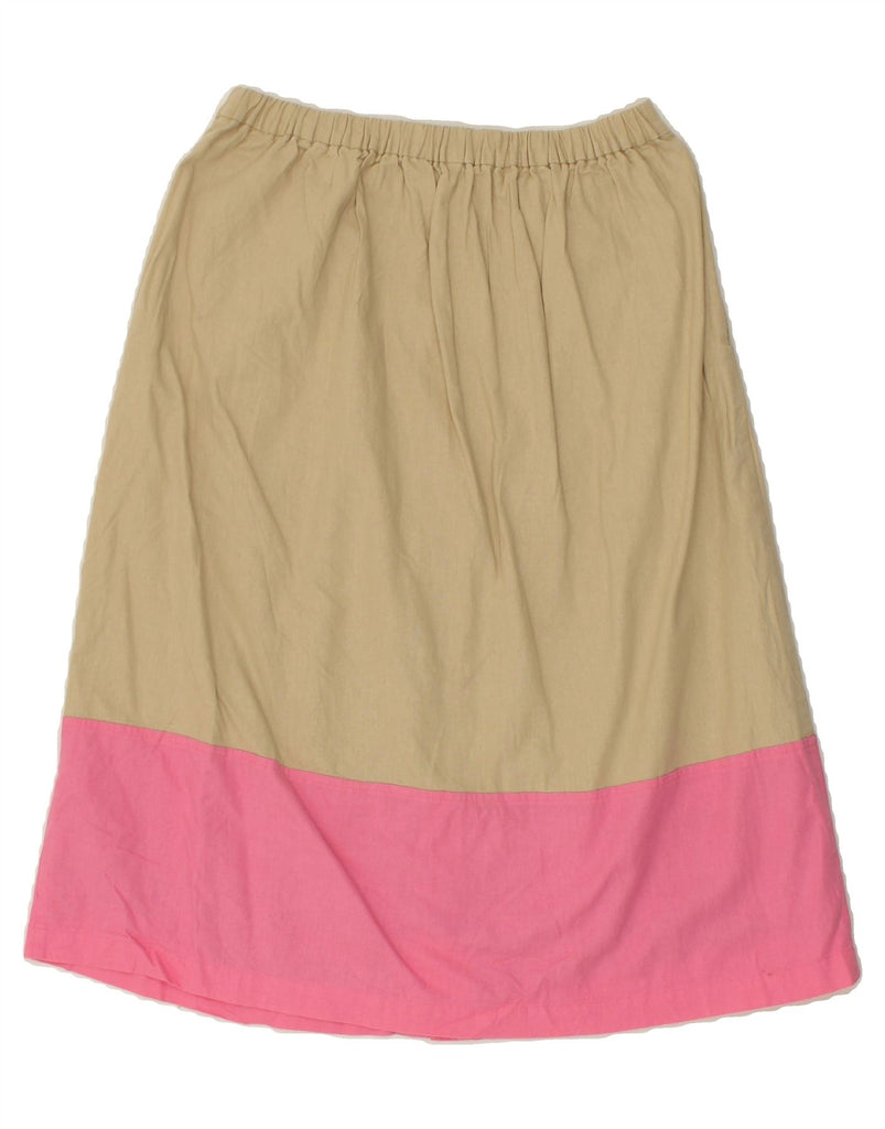 J. CREW Womens A-Line Skirt Small W27  Beige Colourblock Linen | Vintage J. Crew | Thrift | Second-Hand J. Crew | Used Clothing | Messina Hembry 