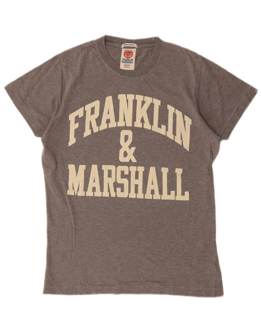 FRANKLIN & MARSHALL Mens Classic Graphic T-Shirt Top Small Grey Cotton