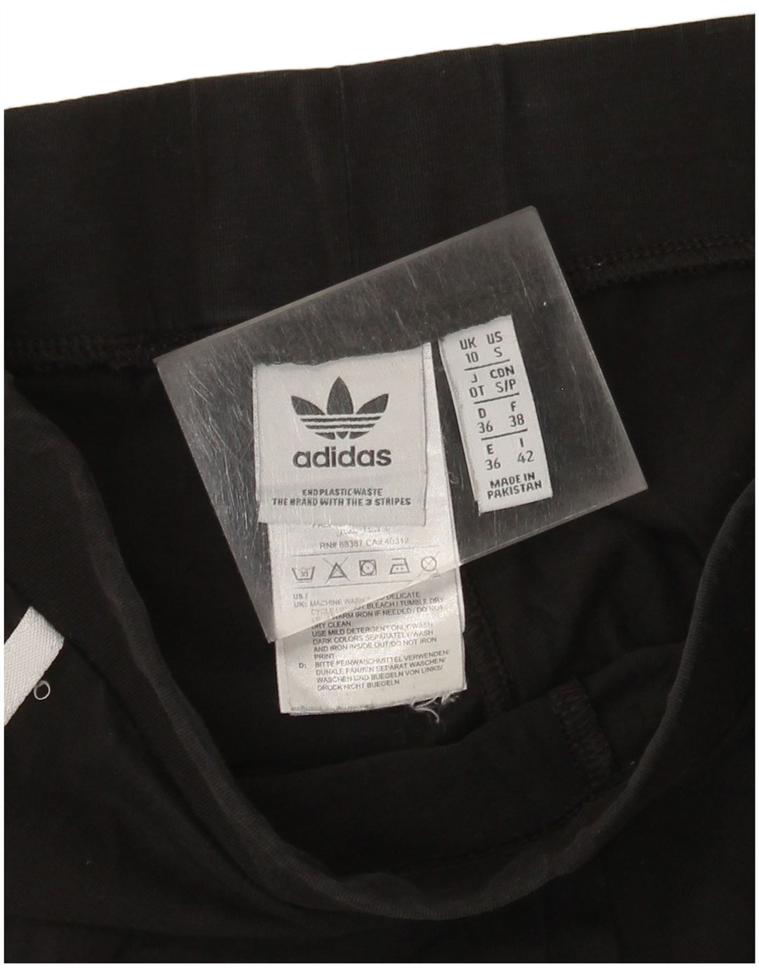 Adidas Womens Leggings UK 10 Small Black Cotton