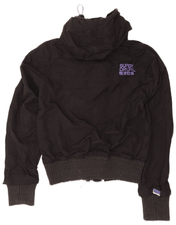 Superdry Womens The Windbomber Hooded Windbreaker Jacket UK 12 Medium Grey
