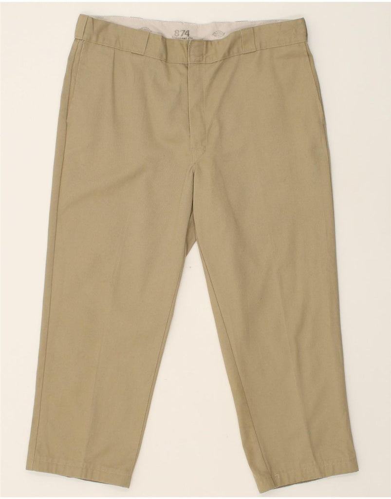 DICKIES Mens Original Fit Casual Trousers W40 L28 Beige Polyester | Vintage Dickies | Thrift | Second-Hand Dickies | Used Clothing | Messina Hembry 