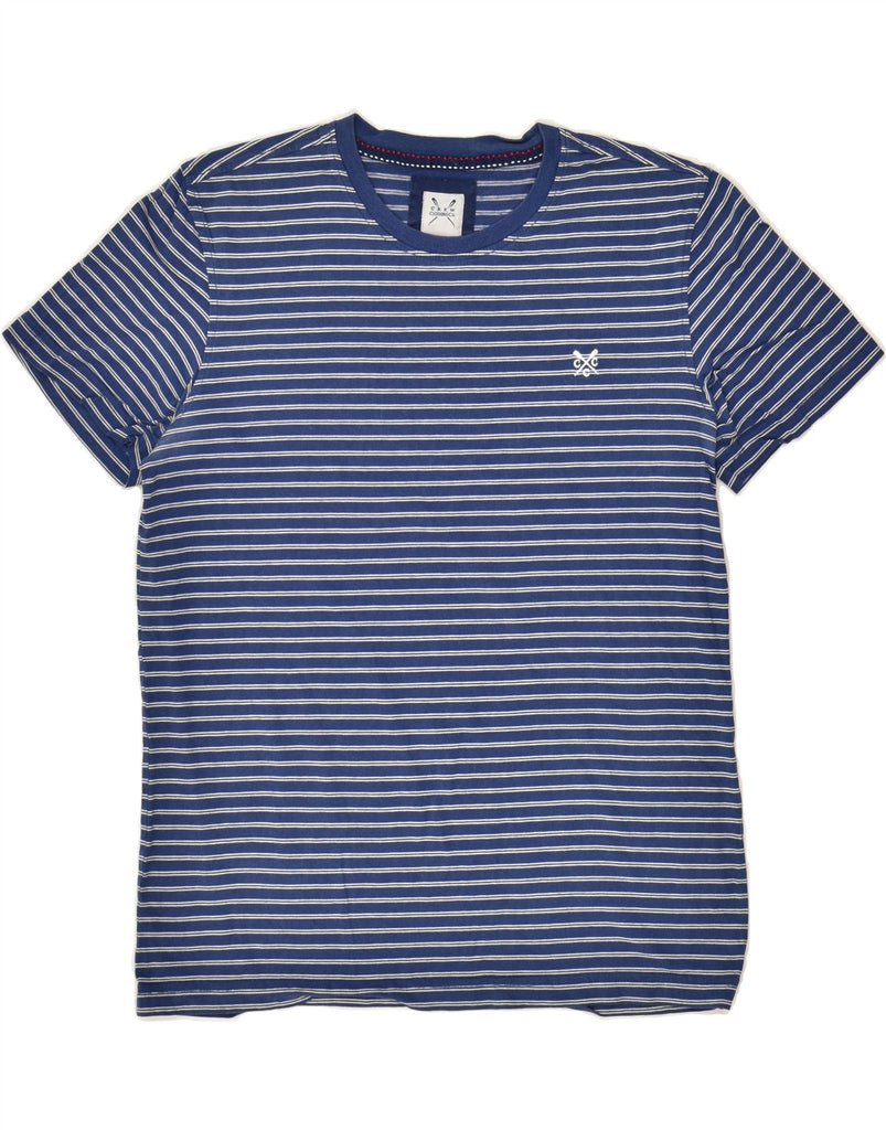 CREW CLOTHING Mens T-Shirt Top Small Navy Blue Striped Cotton | Vintage Crew Clothing | Thrift | Second-Hand Crew Clothing | Used Clothing | Messina Hembry 