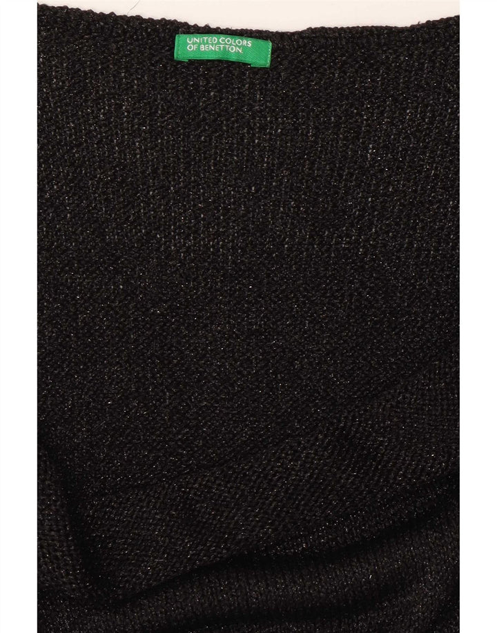 Benetton Womens Slip Dress UK 10 Small Black