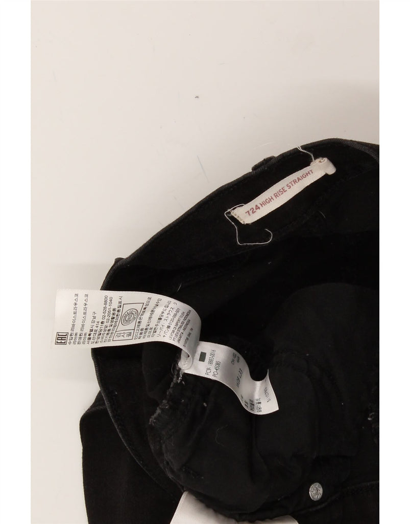 LEVI'S Womens 724 High Rise Straight Jeans W28 L33 Black Cotton Vintage Levi's and Second-Hand Levi's from Messina Hembry 
