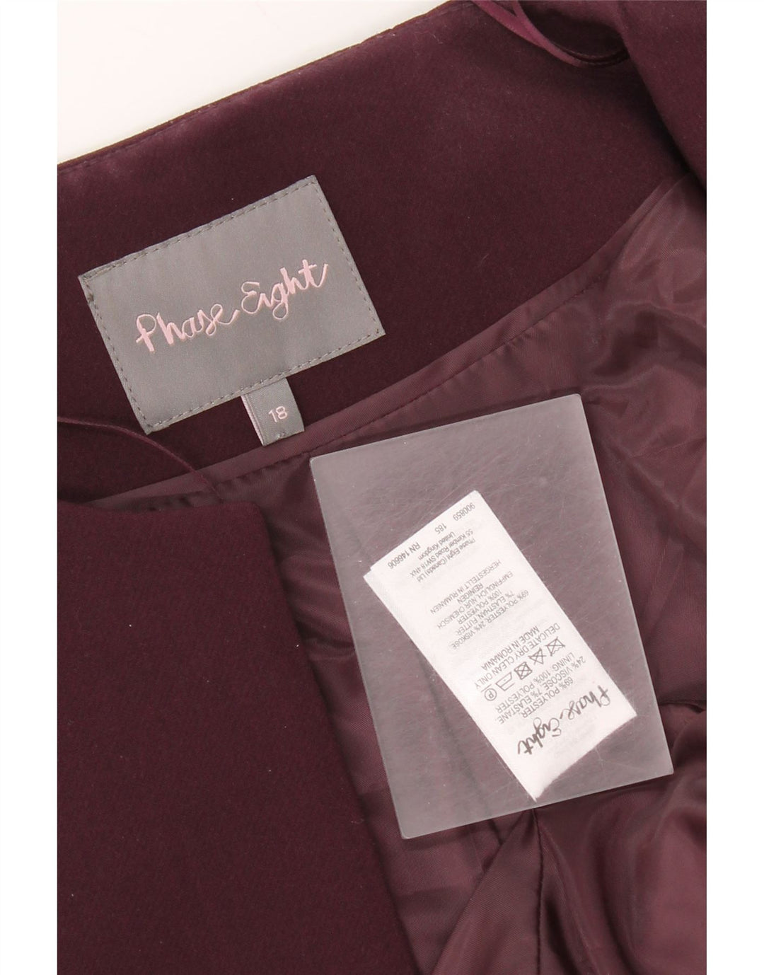 Phase Eight Womens Bolero Jacket UK 18 XL  Burgundy Polyester