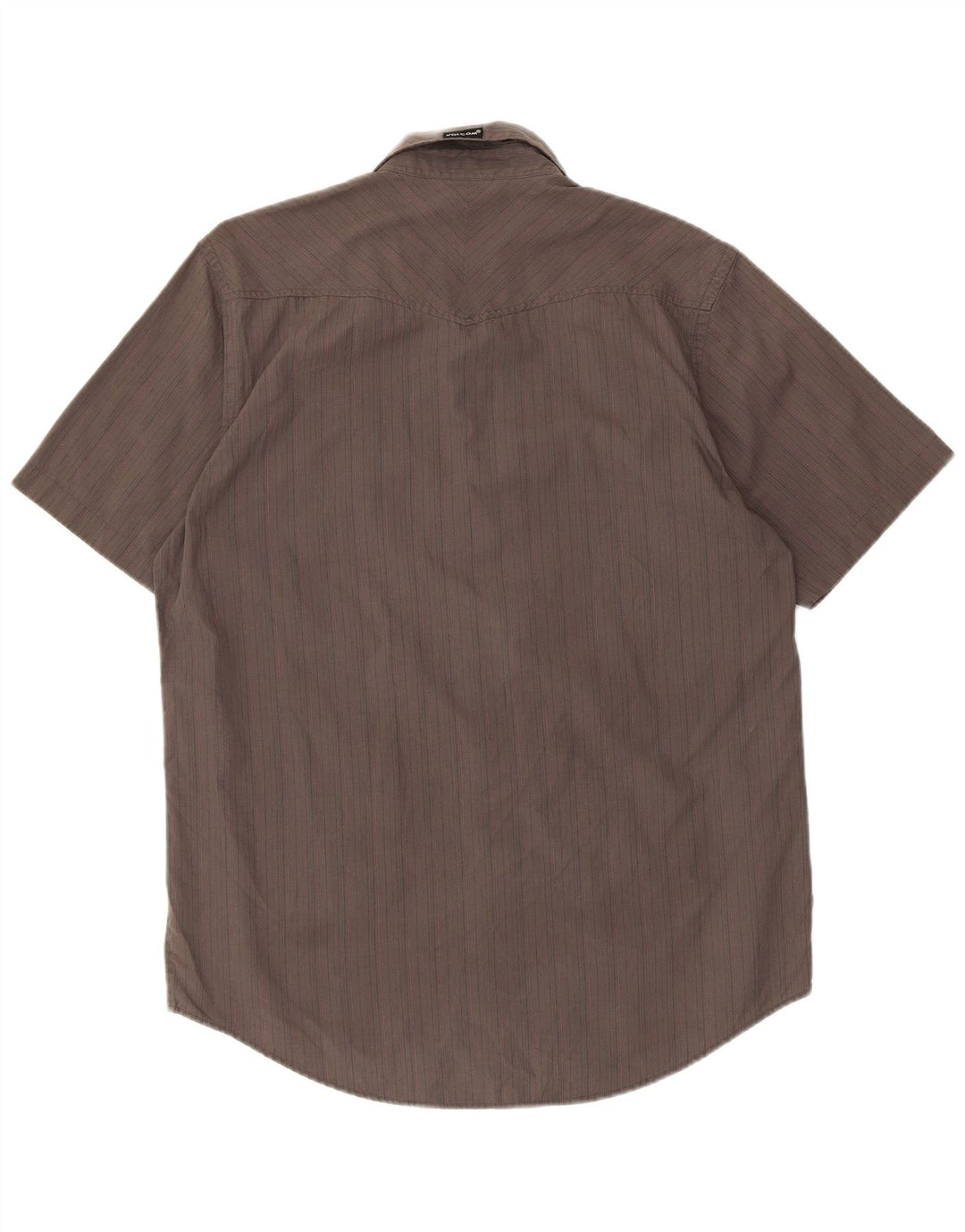 Volcom Mens Short Sleeve Shirt Large Grey Pinstripe Cotton
