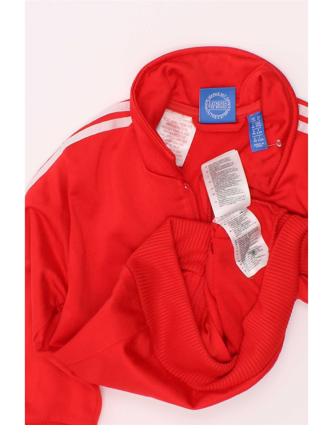 Adidas Boys Graphic Tracksuit Top Jacket 2-3 Years Red Polyester