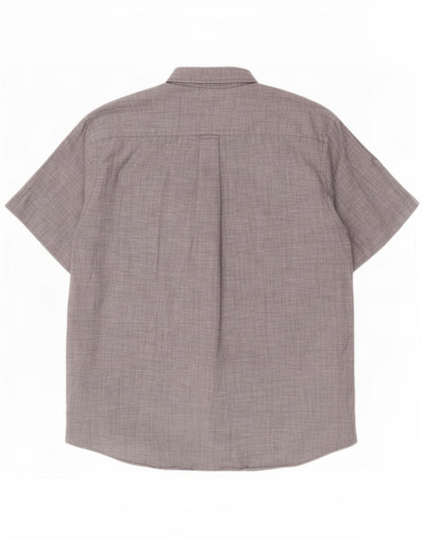 Lacoste Mens Short Sleeve Shirt Size 42 Large Grey Cotton