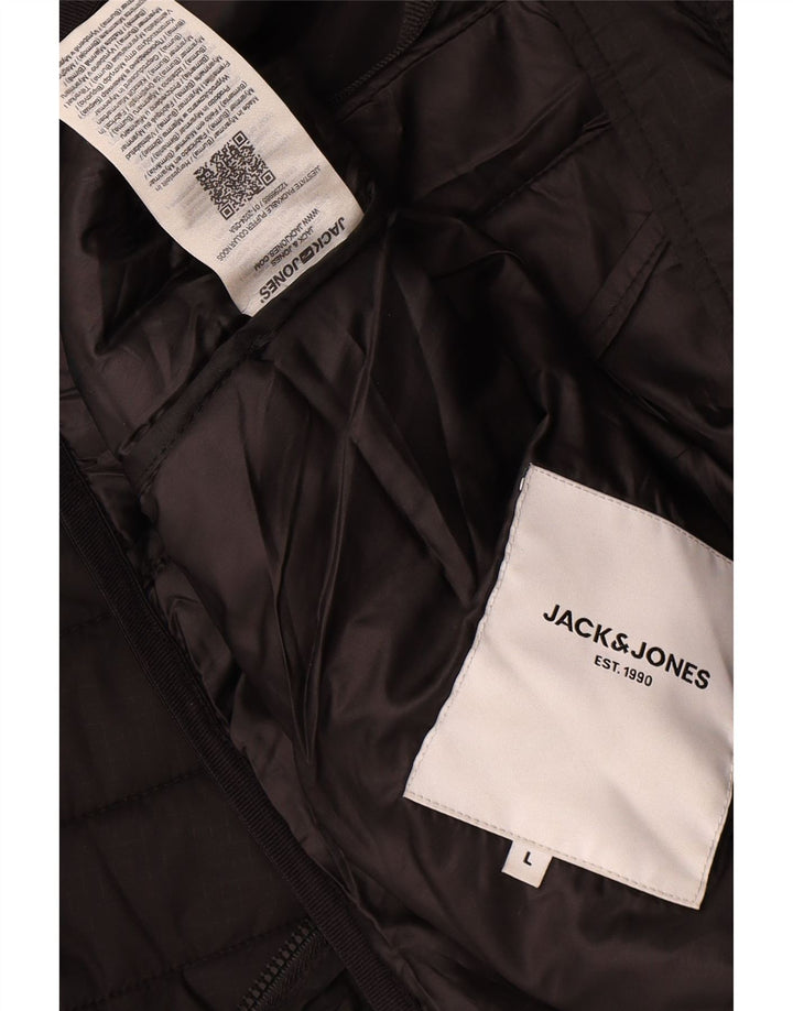 Jack & Jones Mens Padded Jacket UK 40 Large Black Polyester
