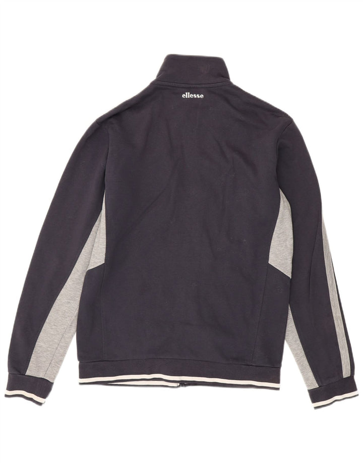 Ellesse Mens Graphic Tracksuit Top Jacket XL Navy Blue Colourblock Cotton