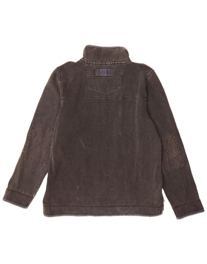 Fat Face Mens Zip Neck Sweatshirt Jumper Large Grey Cotton