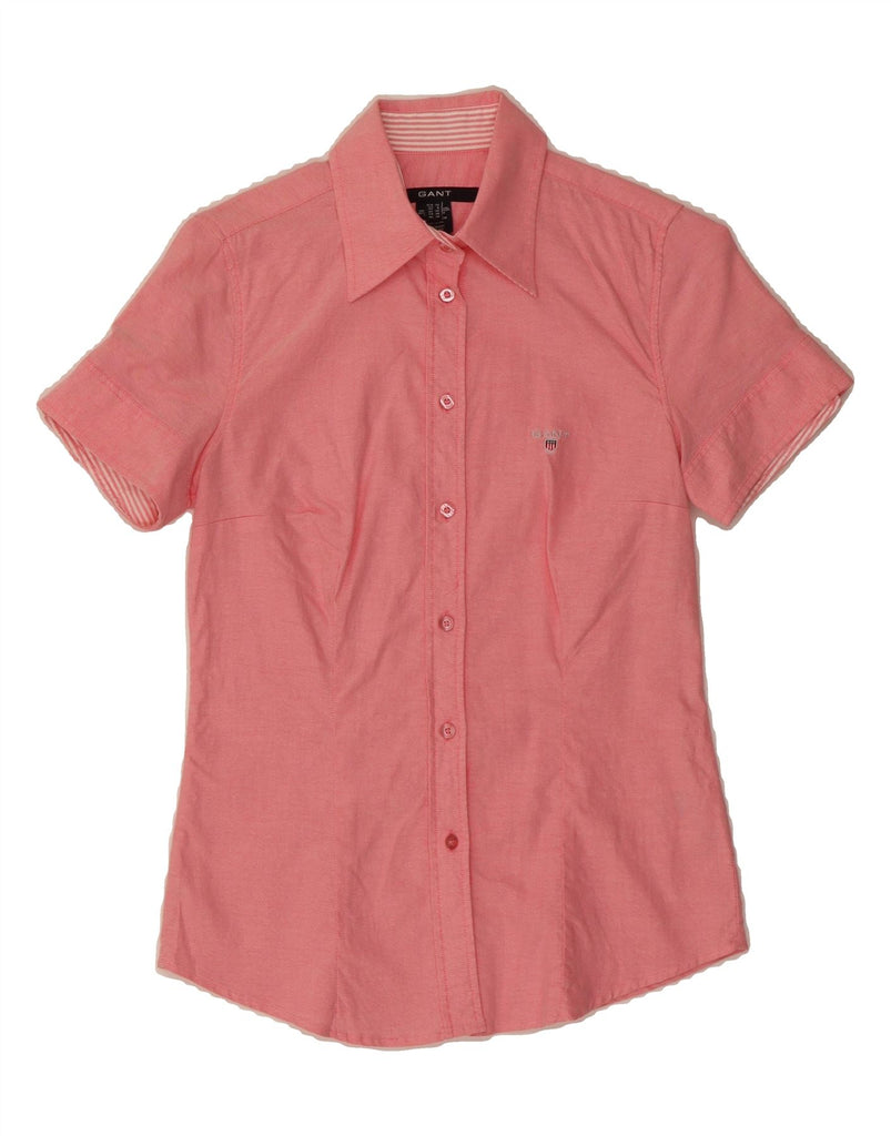 GANT Womens Short Sleeve Shirt UK 8 Small  Pink Cotton Vintage Gant and Second-Hand Gant from Messina Hembry 
