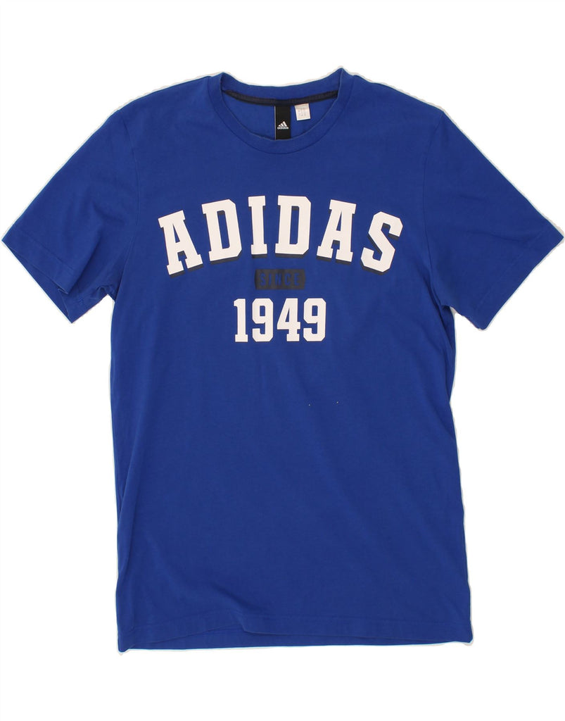 ADIDAS Mens Graphic T-Shirt Top Medium Blue Cotton Vintage Adidas and Second-Hand Adidas from Messina Hembry 
