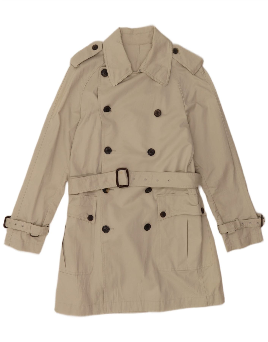 Mauro Grifoni  Mens Trench Coat IT 48 Medium Off White Cotton