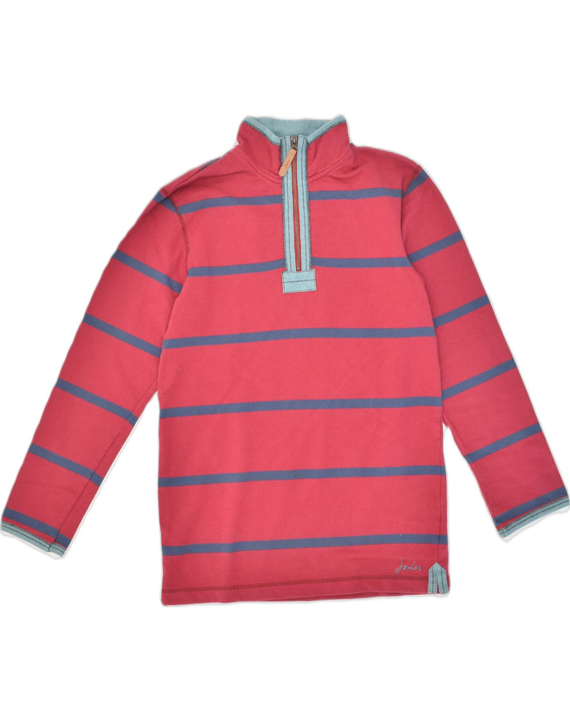 JOULES Mens Zip Neck Sweatshirt Jumper XS Red Striped Cotton | Vintage Joules | Thrift | Second-Hand Joules | Used Clothing | Messina Hembry 