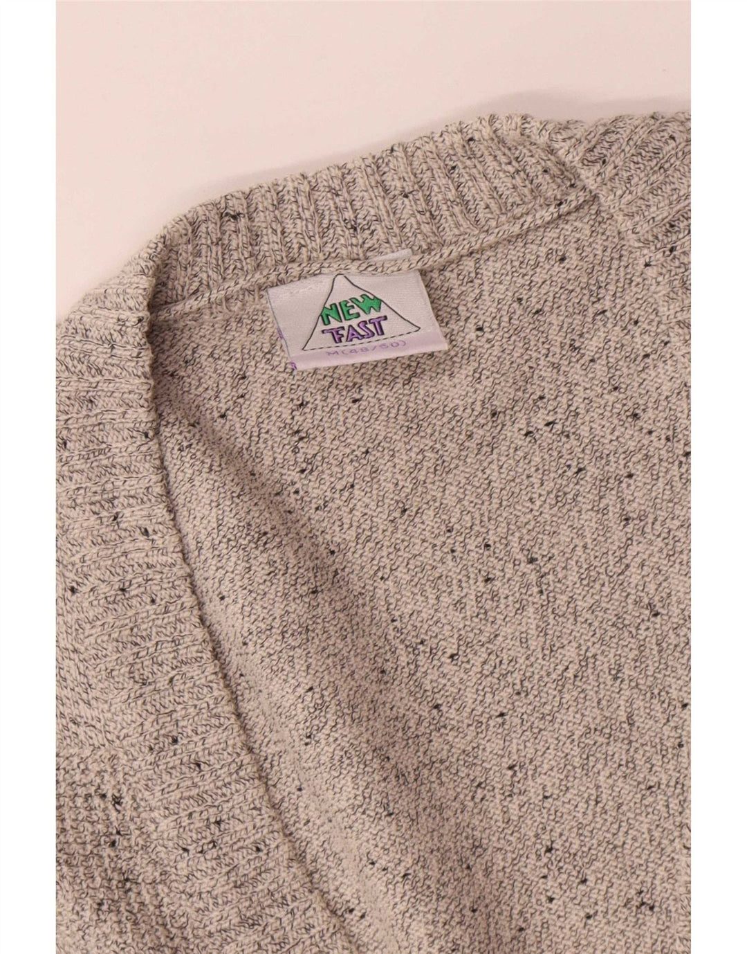 New Fast Mens Cardigan Sweater Large Grey Cotton